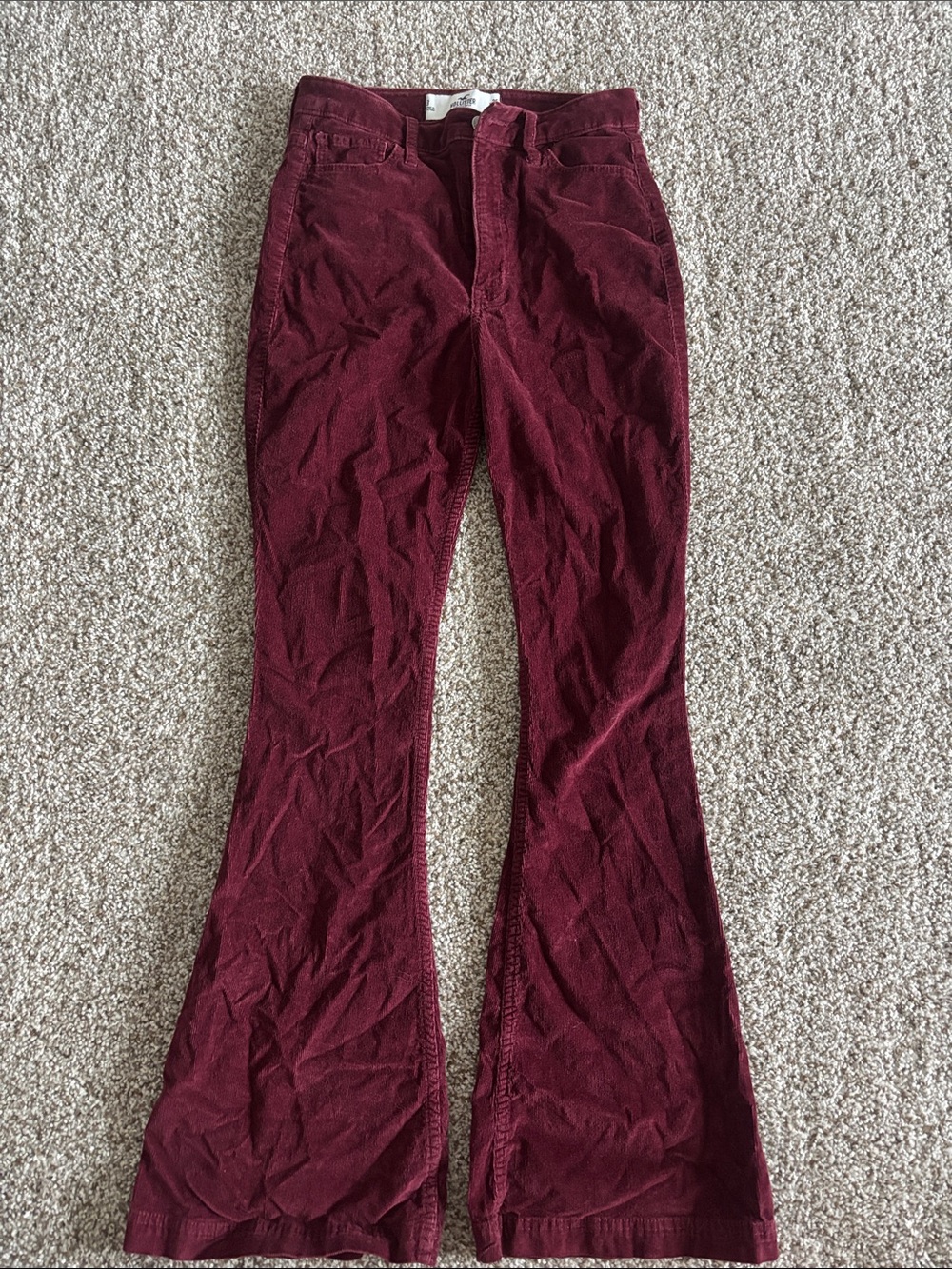 Hollister Wine Corduroy High-Waist Pants
